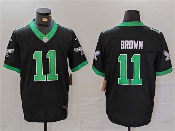 Men%27s Philadelphia Eagles #11 A. J. Brown Black F.U.S.E. Vapor Untouchable Stitched Jersey